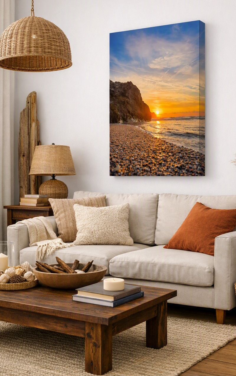 Cornish Sunset Tide - Canvas Print | 120 cm x 90 cm