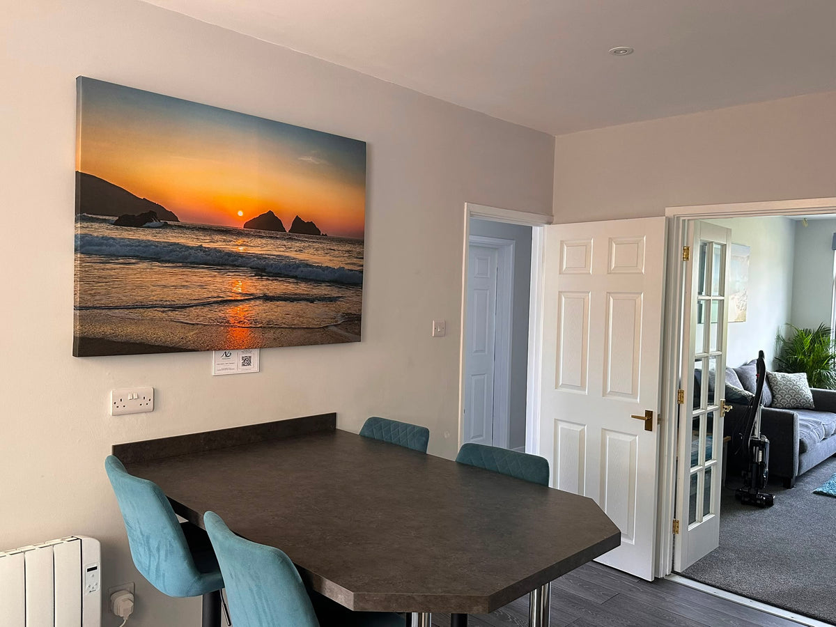 Holywell Bay Sunset - Canvas Print | 120 cm x 90 cm